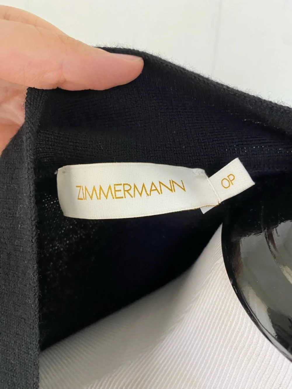 Zimmermann Black 100% Wool Sweater Puff‎ Sleeve Scoop Tie Neck Size 0P Elegant